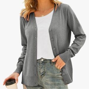 Aeropostale Button Up Gray Sweater